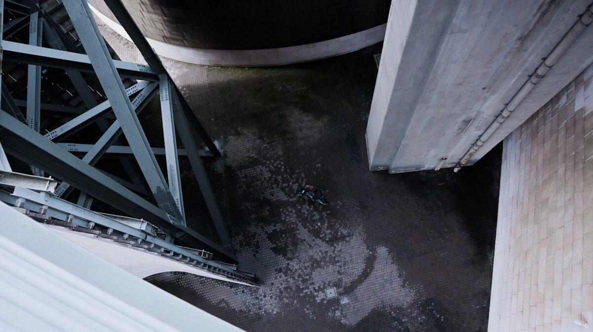 Professional water damage restoration equipment drying a flooded room